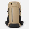 Khaki custom multi-pocket hiking backpack with black mesh side pockets