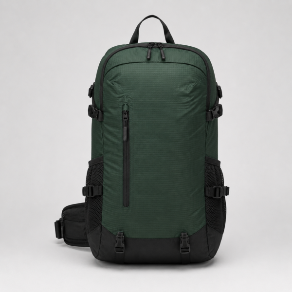 登山包9产品展示图A Custom 20L Ultralight Hiking Backpack front view in forest green