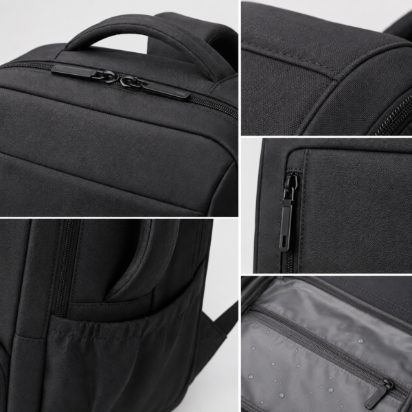 Custom Full-Open Business Travel Laptop Backpack with Separate Bottom Compartment
