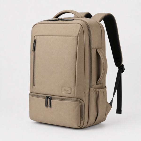 Custom Full-Open Business Travel Laptop Backpack with Separate Bottom Compartment