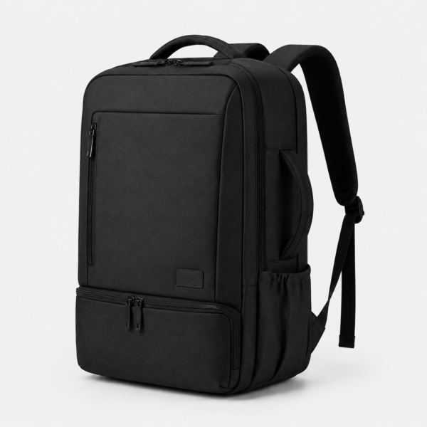 Custom Full-Open Business Travel Laptop Backpack with Separate Bottom Compartment