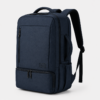 Wholesale business laptop backpack in navy blue with side carry handle