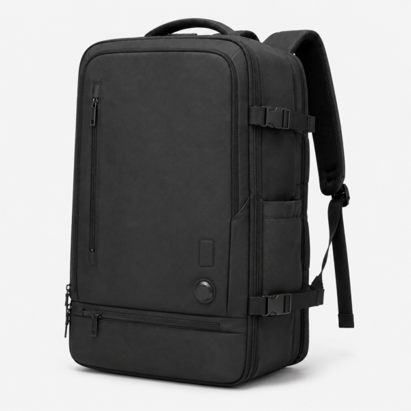 Custom Vacuum Compression Travel Laptop Backpack in black
