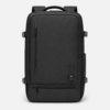 Vacuum compression laptop backpack front view with air valve