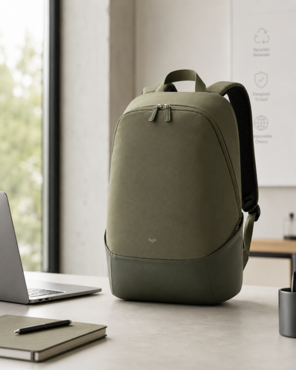 笔记本电脑包产品4展示图A RPET recycled polyester laptop backpack for modern office commuting