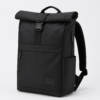 Custom RPET Roll-Top Laptop Backpack in black