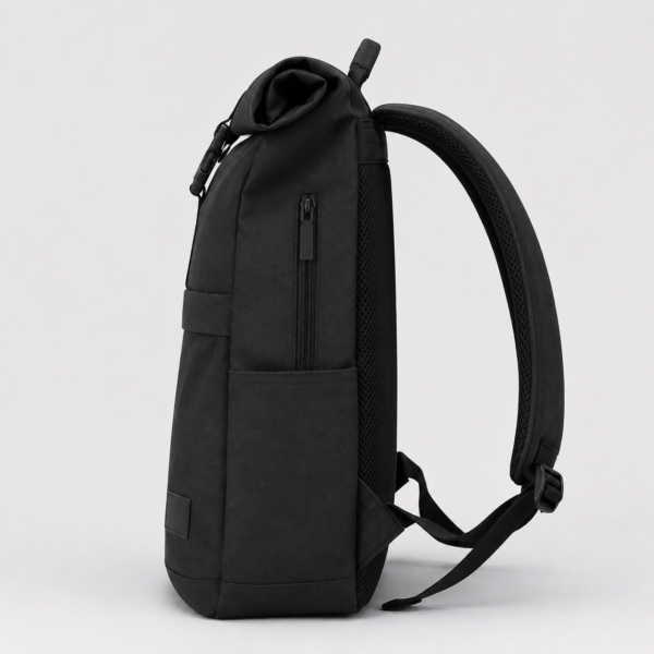 Custom RPET Roll-Top Laptop Backpack with Organized Interior