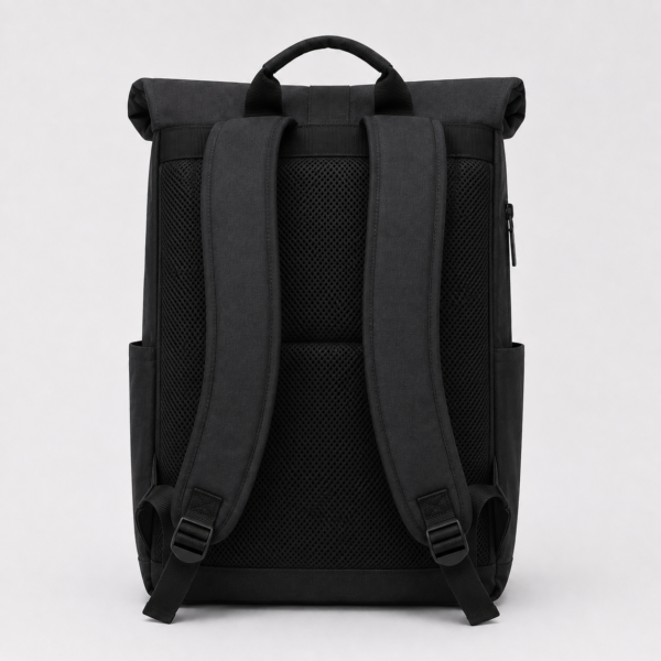 RPET laptop backpack with breathable padded back panel