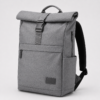 OEM recycled polyester laptop backpack in light gray