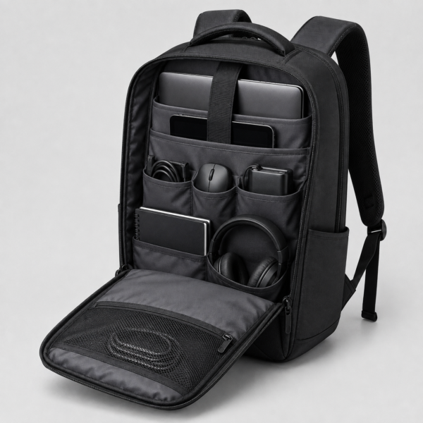 笔记本电脑包产品6展示图E Gaming laptop backpack with organized laptop and technology accessory compartments