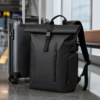 笔记本电脑包产品7展示图B TPU roll top laptop backpack displayed with travel luggage