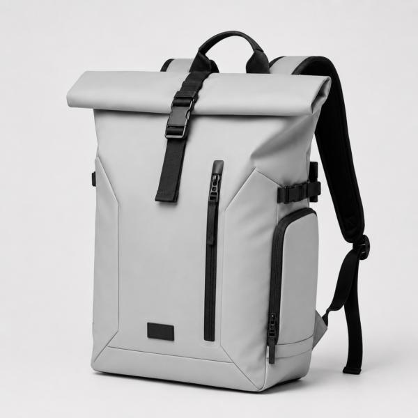笔记本电脑包产品7展示图K Custom TPU coated laptop backpack in light gray