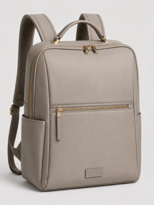 RPET Women's Laptop Backpack in taupe beige
