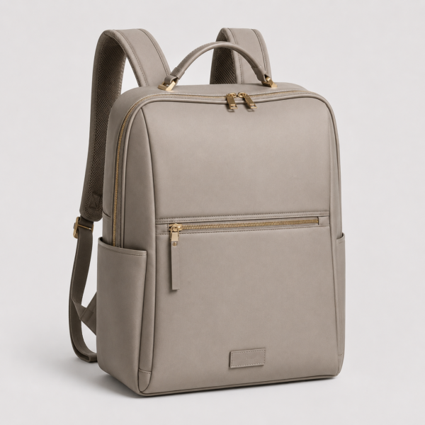 RPET Women's Laptop Backpack in taupe beige