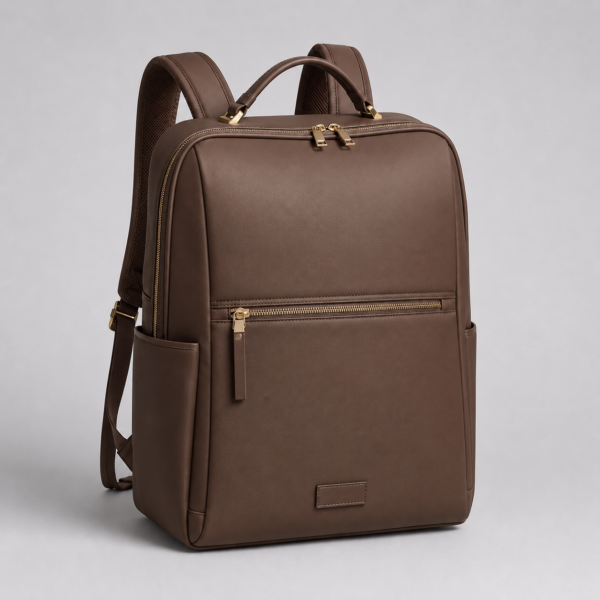 OEM women's RPET laptop backpack in warm brown
