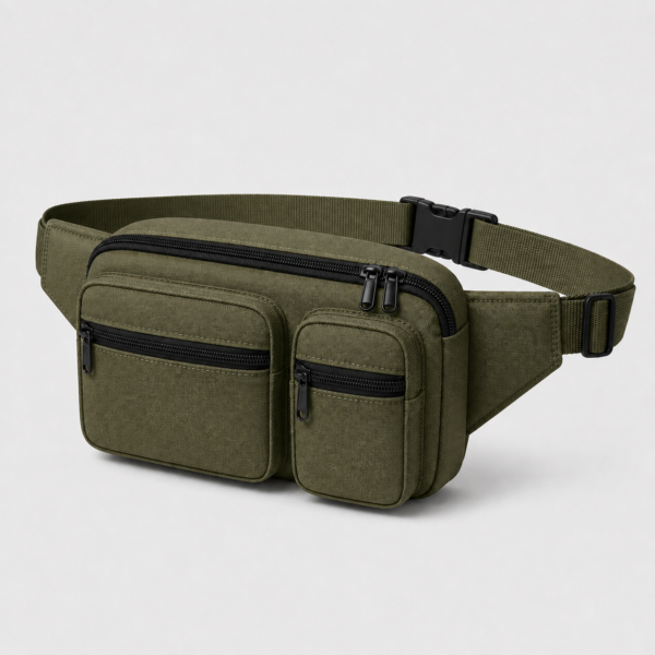 腰包3展示图H Custom 600D Polyester Oxford Everyday Multi-Pocket Waist Bag