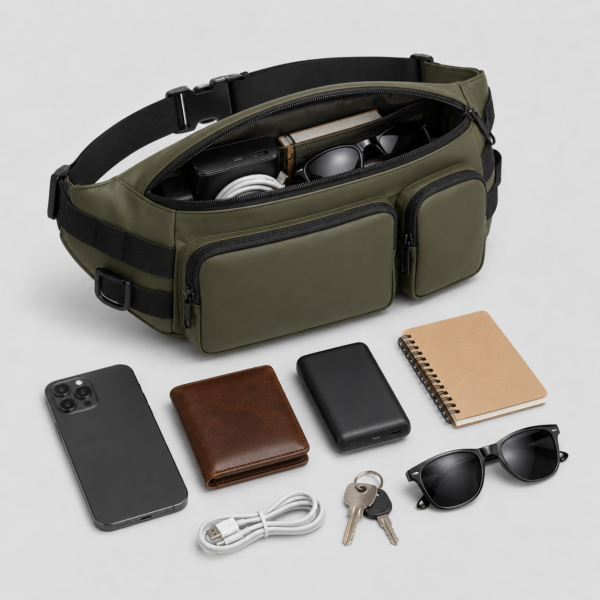 腰包4展示图E Custom 600D PU-Coated Polyester Outdoor Utility Waist Pack