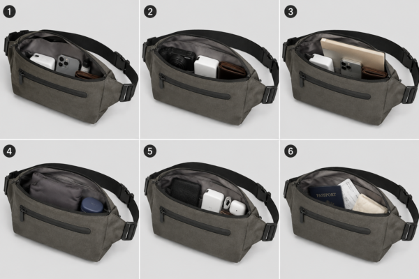 Custom 600D RPET Everyday Crossbody Belt Bag