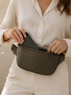 Custom Premium PU Vegan Leather Minimalist Belt Bag