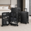 PC Shell Aluminum Frame Luggage Set organized interior packing layout