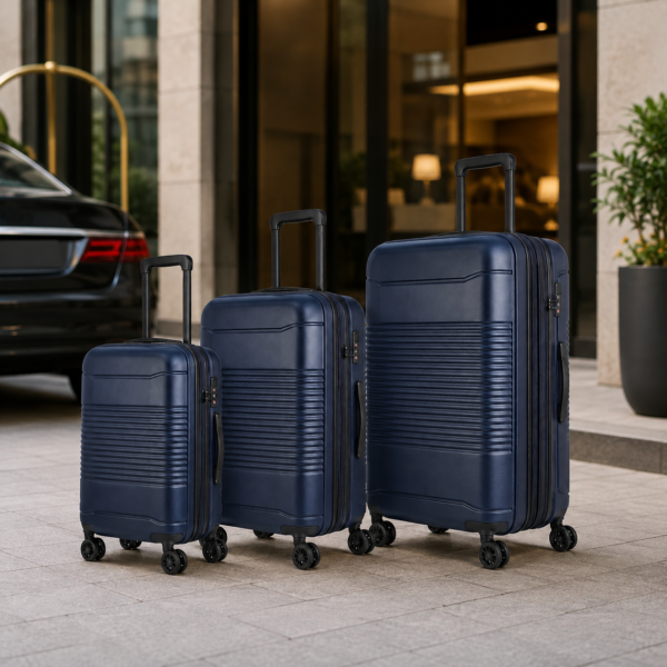 ABS PC Hybrid Expandable Luggage Set in premium hotel travel scene