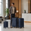 Business traveler with ABS PC Hybrid Expandable Luggage Set