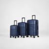 ABS PC Hybrid Expandable Luggage Set navy 3-piece 20 24 28 inch