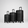 Black ABS PC Hybrid Expandable Luggage Set 3-piece