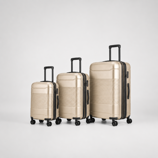 Champagne ABS PC Hybrid Expandable Luggage Set 3-piece