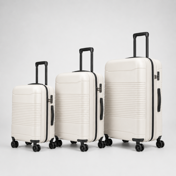Ivory ABS PC Hybrid Expandable Luggage Set 3-piece