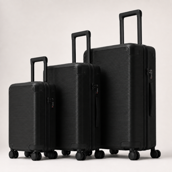 行李箱12展示图F Custom 100% PC Wide-Handle Trunk Luggage Set 3-Piece 20 24 28 Inch