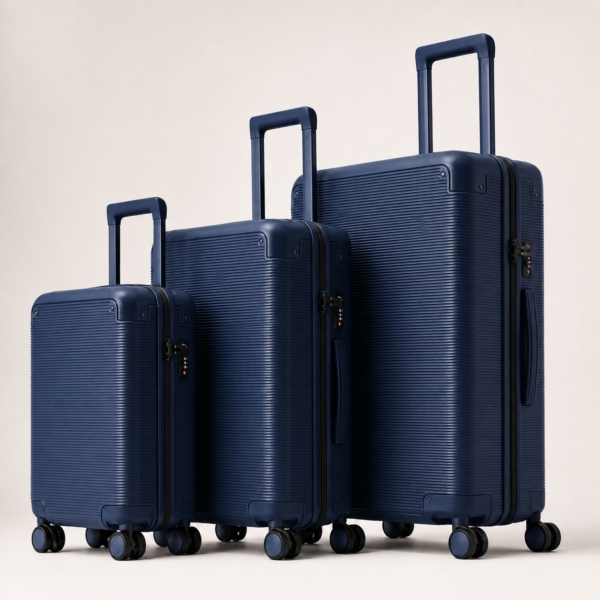 行李箱12展示图I Custom 100% PC Wide-Handle Trunk Luggage Set 3-Piece 20 24 28 Inch