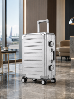 Custom Aluminum Alloy Frame Luggage 20 24 28 Inch with Dual Latch Locks