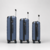 PP hard shell luggage set side view with spinner wheels and trolley handles
