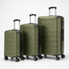OEM PP hard shell luggage set in olive green