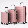 Private label polypropylene luggage set in rose pink