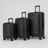 Matte black front-opening polycarbonate luggage set 20 24 28 inch