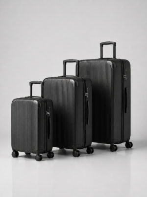 行李箱4产品A Custom Vertical Ribbed PP Polypropylene Luggage Set 3 Piece 20 24 28 Inch