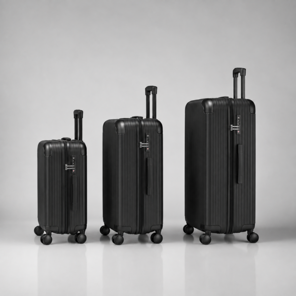 Custom Vertical Ribbed PP Polypropylene Luggage Set 3-Piece 20 24 28 Inch