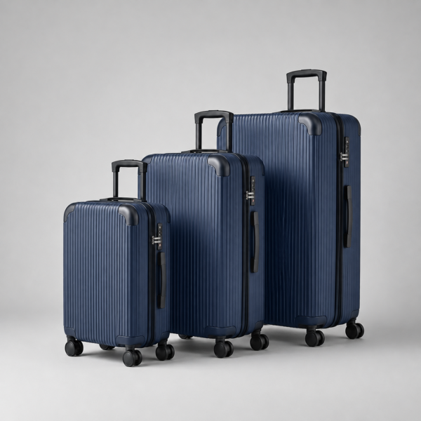 Custom Vertical Ribbed PP Polypropylene Luggage Set 3-Piece 20 24 28 Inch
