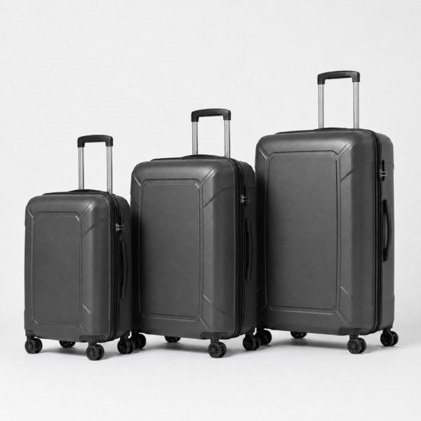 行李箱5展示图J Graphite gray lightweight PP spinner luggage set 3 piece