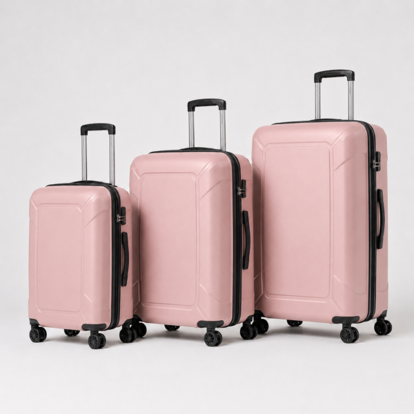 行李箱5展示图K Soft pink lightweight PP spinner luggage set 20 24 28 inch