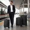 900D polyester softside luggage set for professional business rail travel