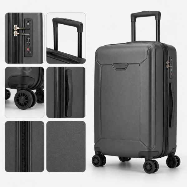 Custom Lightweight Softside Spinner Luggage Set with Front Pockets & Vanity Case