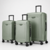 Premium Polycarbonate 3-Piece Luggage Set in sage green color