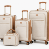 Custom Lightweight Softside Spinner Luggage Set with Front Pockets & Vanity Case