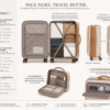 Custom Lightweight Softside Spinner Luggage Set with Front Pockets & Vanity Case