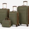 Custom Lightweight Softside Spinner Luggage Set with Front Pockets & Vanity Case