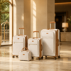 Custom Lightweight Softside Spinner Luggage Set with Front Pockets & Vanity Case