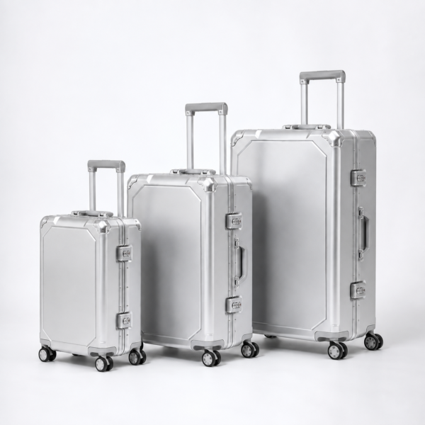 行李箱9展示图A Aluminum-Magnesium Alloy Luggage Set silver 3-piece 20 24 28 inch